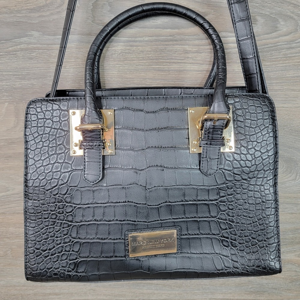 Andrew Marc New York Women's Purse L Black Tote & Crossbody Black Faux Leather